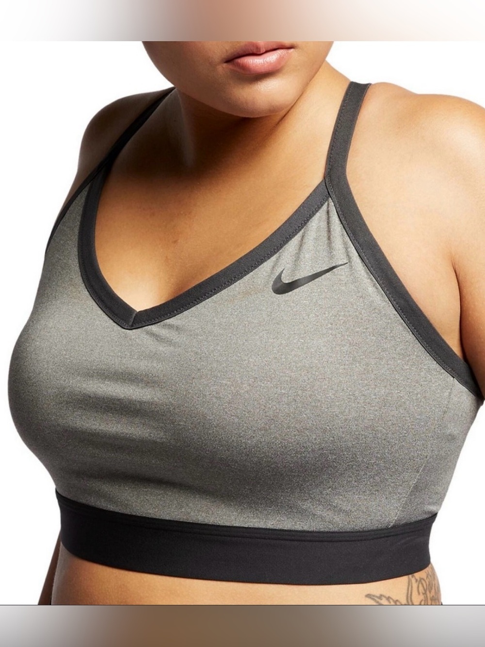 Nike Indy Dri-fit Sports Bra - gray - plus size - 2X